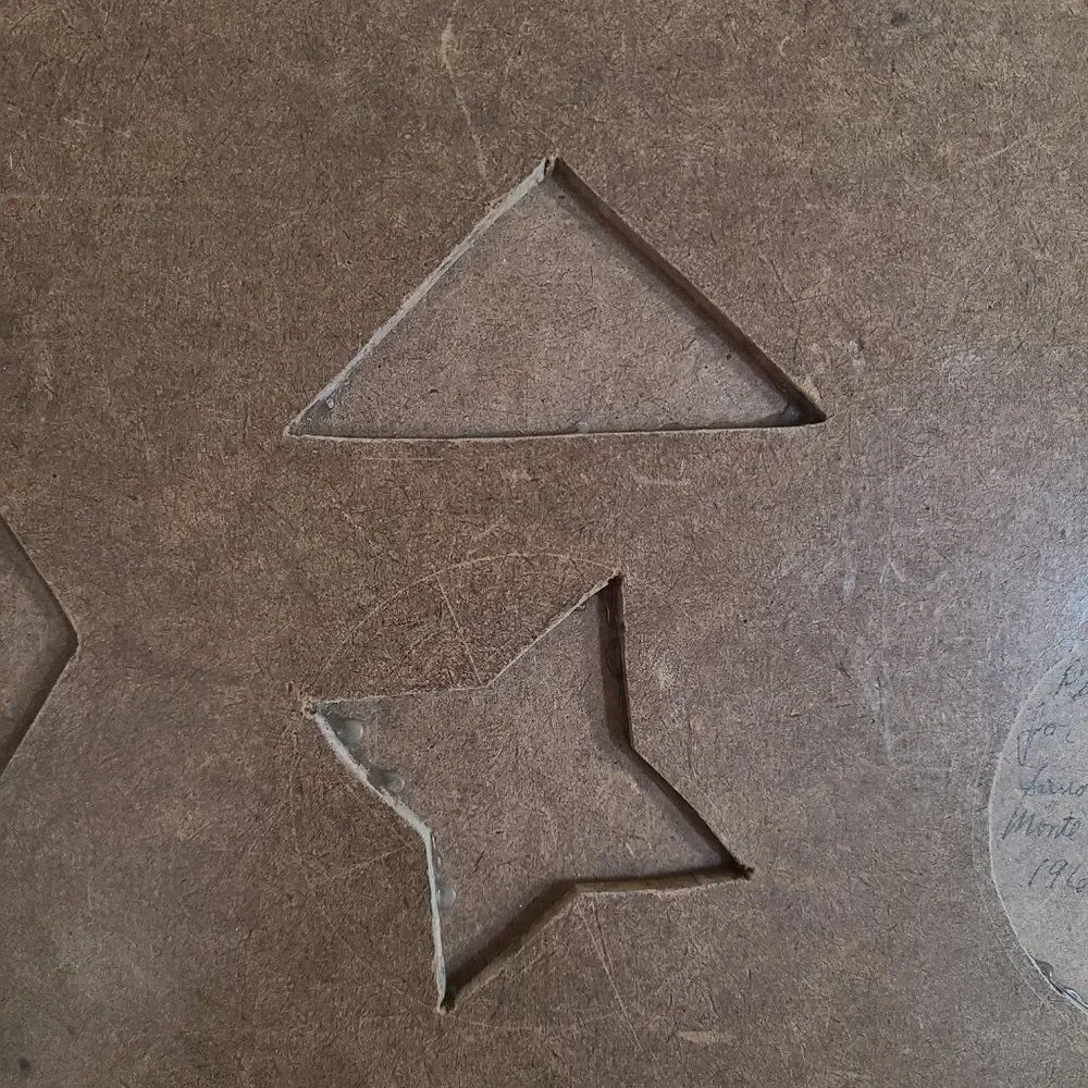 Handcrafted Vintage Primitive Kids Wooden Geometric Shapes Puzzle From 1964